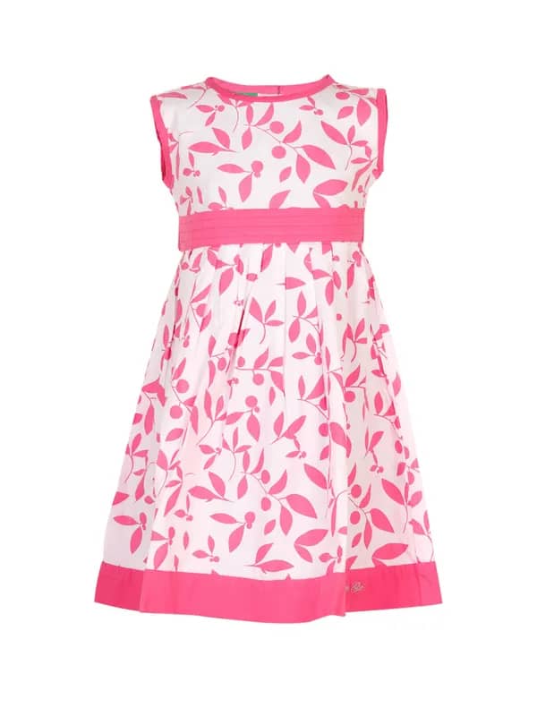 Palm Tree Girl's Cr Blossom Drs Pink Dresses