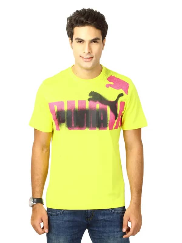 Puma Men punk logo tee Yellow Tshirts
