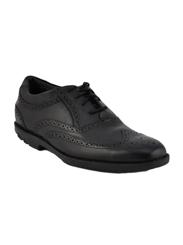 Rockport Men Drsp Wingtip Black Formal Shoes