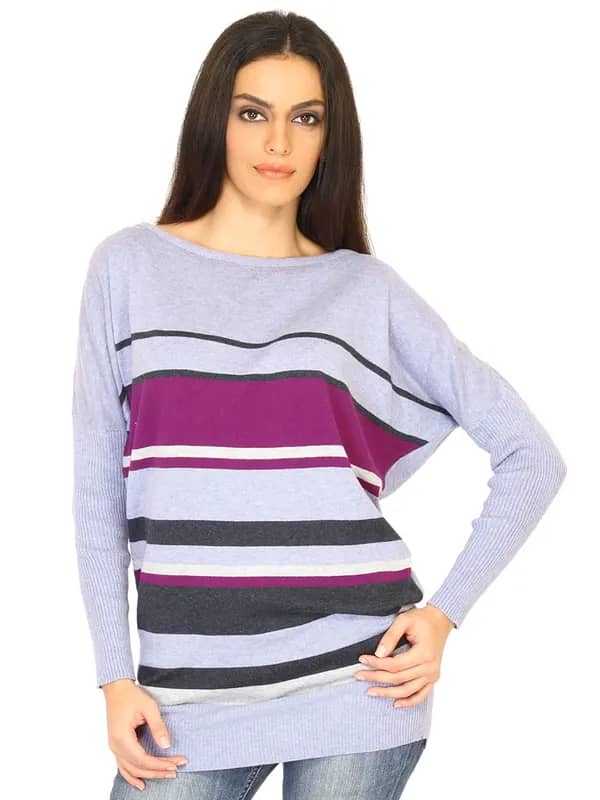 United Colors of Benetton Women Striped Magenta Top