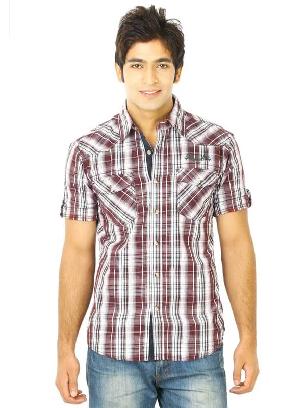 Flying Machine Men Ydc Maroon Shirts