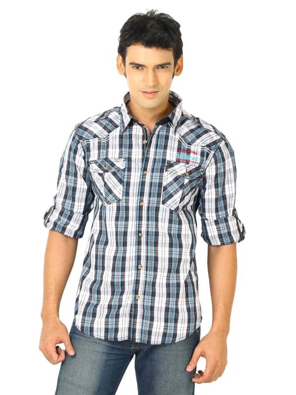 Flying Machine Men Ydc Blue Shirts
