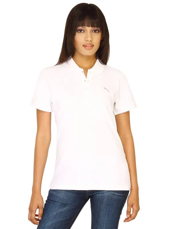 Puma Women Ess White Polo Tshirts