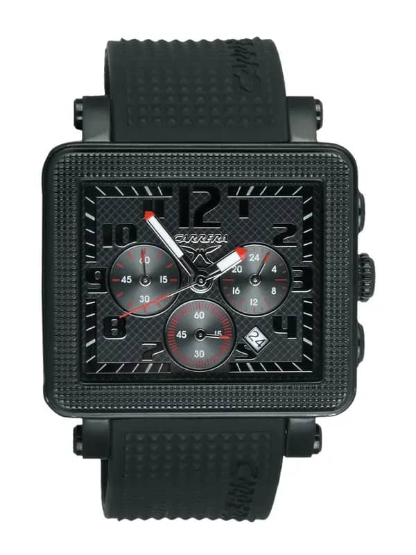 Carrera Men Rubber strap dial Black Watches