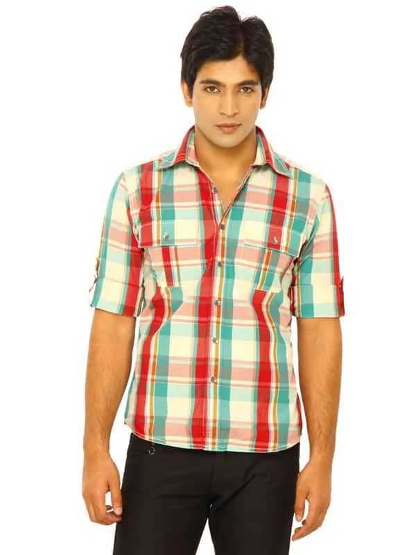 Wrangler Men Galway Placket Label Check Shirt