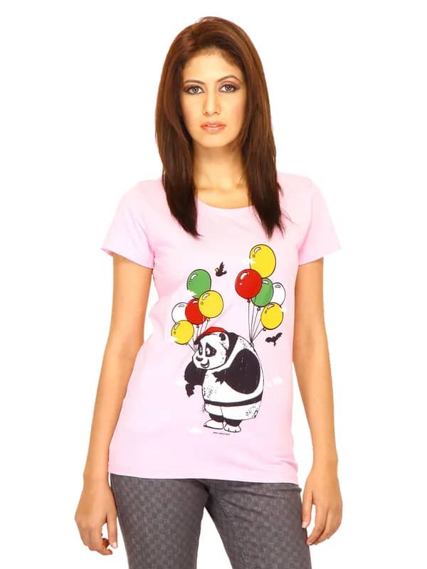 Inkfruit Women Flying Advantures Pink Tshirts