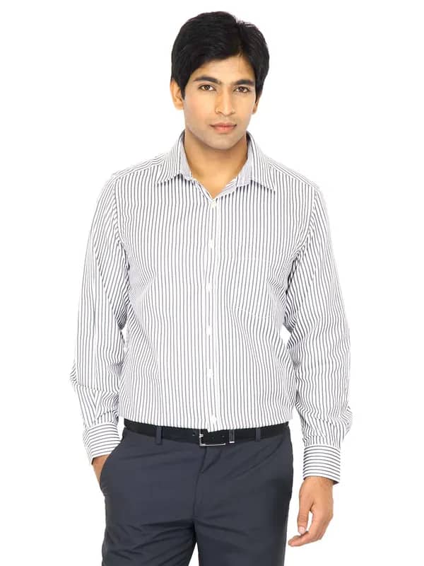 Indigo Nation Men Stripes Black Shirts