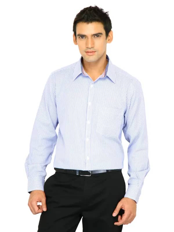 Indigo Nation Men Stripes Blue Shirt