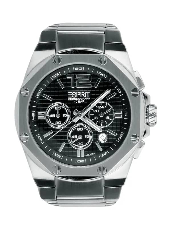 Esprit Men Octo Chrono Silver Black Steel Watches