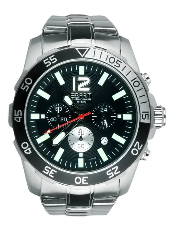 Esprit Men Athletic Silver Black Steel Watches