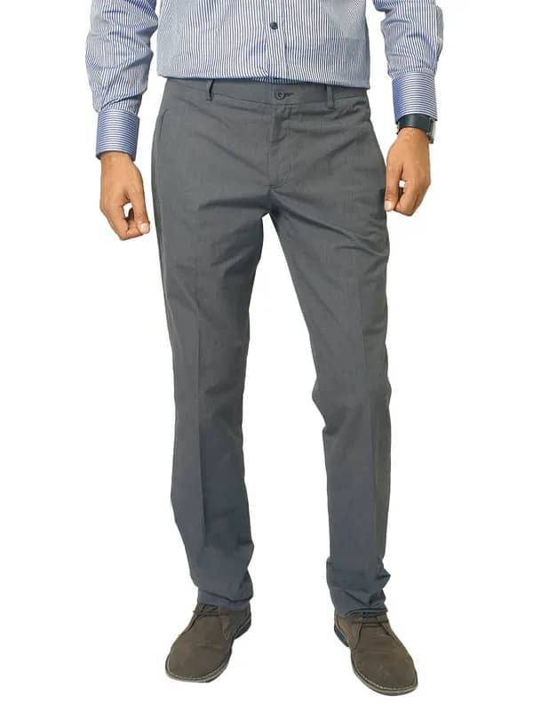 United Colors of Benetton Men Solid Grey Trousers
