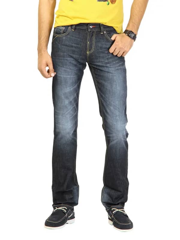 United Colors of Benetton Men Washed Blue Jeans