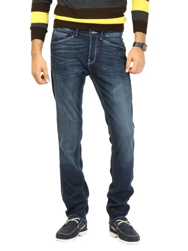 United Colors of Benetton Men Washed Blue Jeans