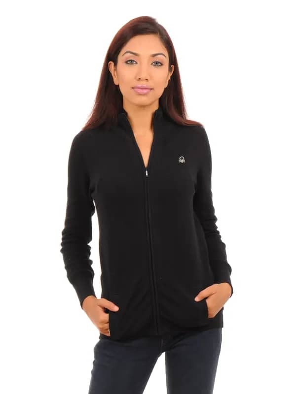 United Colors Of Benetton Women Light Winter Black Sweatshirts