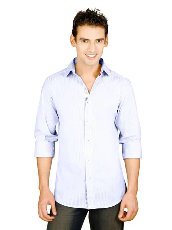 United Colors of Benetton Men Light Blue Shirts
