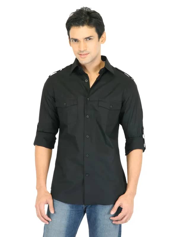 United Colors of Benetton Men Light Winters Black Shirts