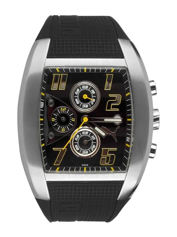 Puma Men Top Indication Silver Black Watch