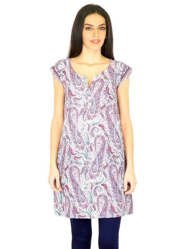 W Women Printed White Kurtas