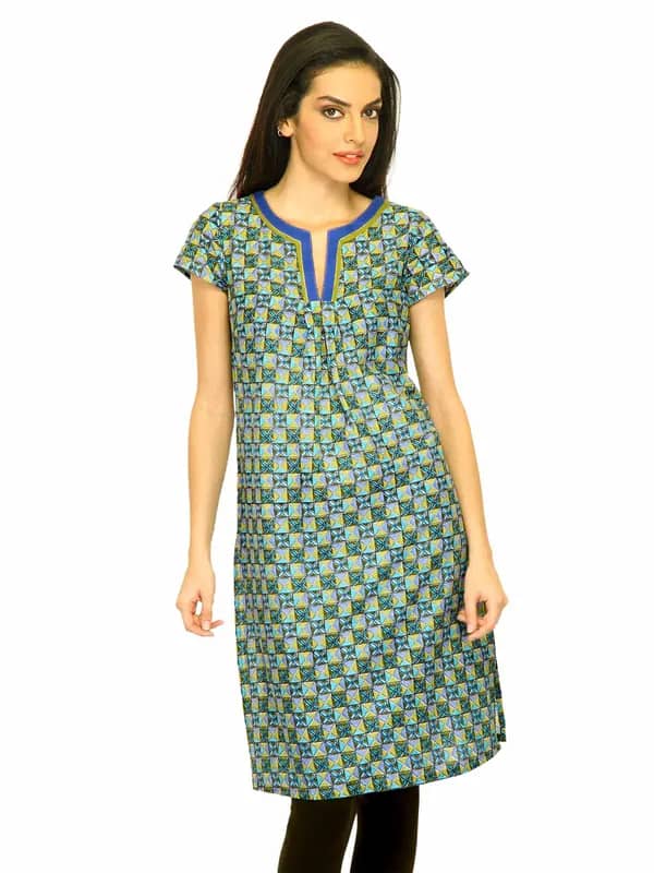 W Women Printed Blue Kurtas