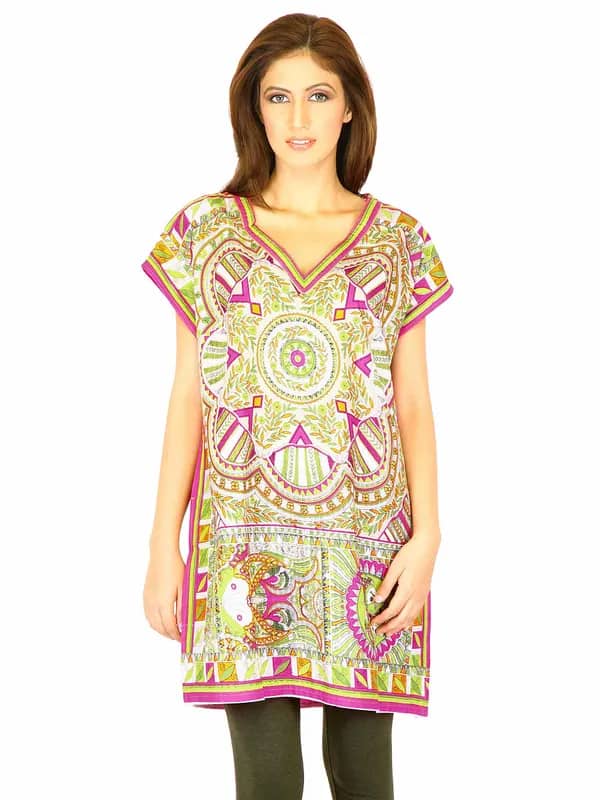 W Women Printed White Kurtas