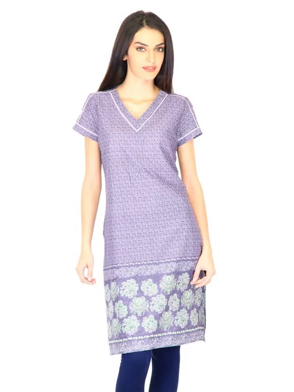 W Women Printed Purple Kurtas
