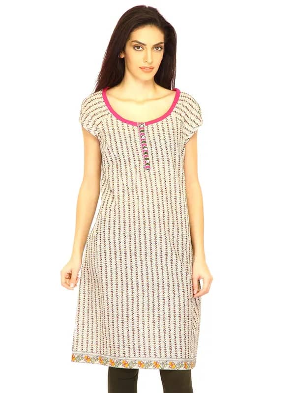 W Women Printed Beige Kurtas