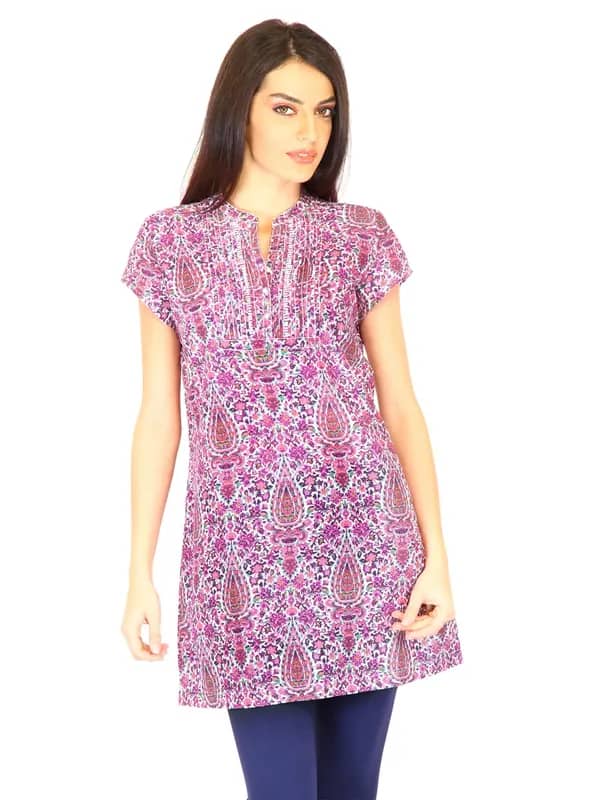 W Women Printed Purple Kurtas