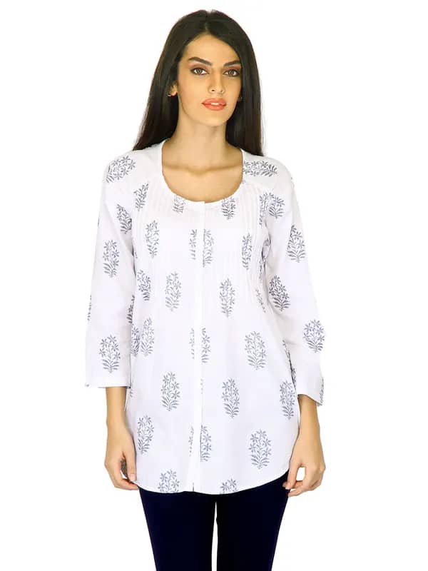W Women Printed White Kurtis