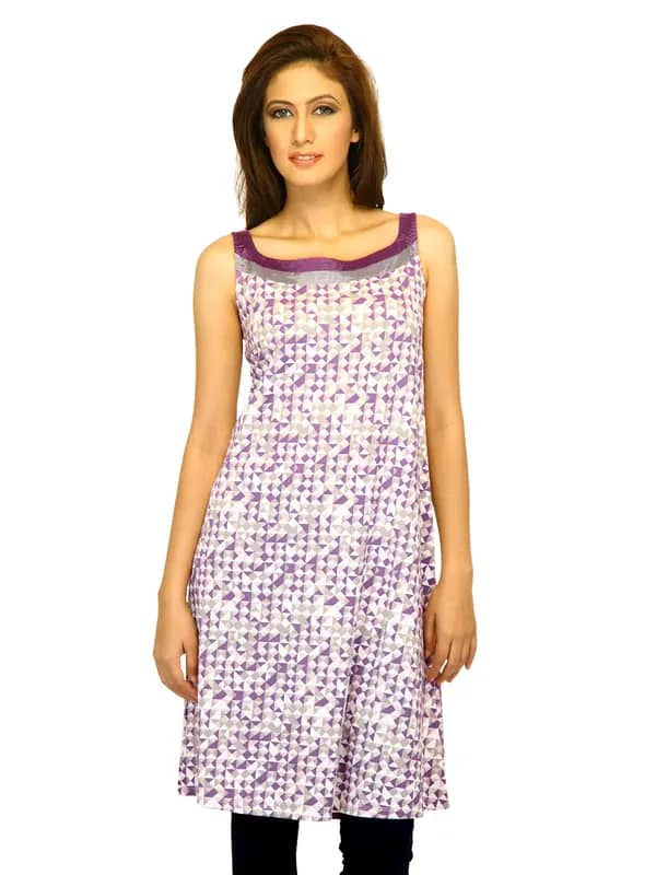W Women Printed Purple Kurtas