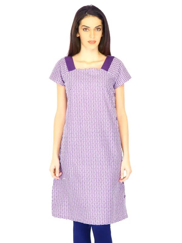 W Women Printed Purple Kurtas