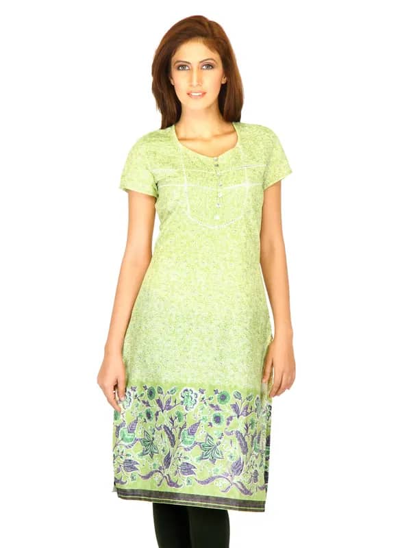 W Women Printed Green Kurtas