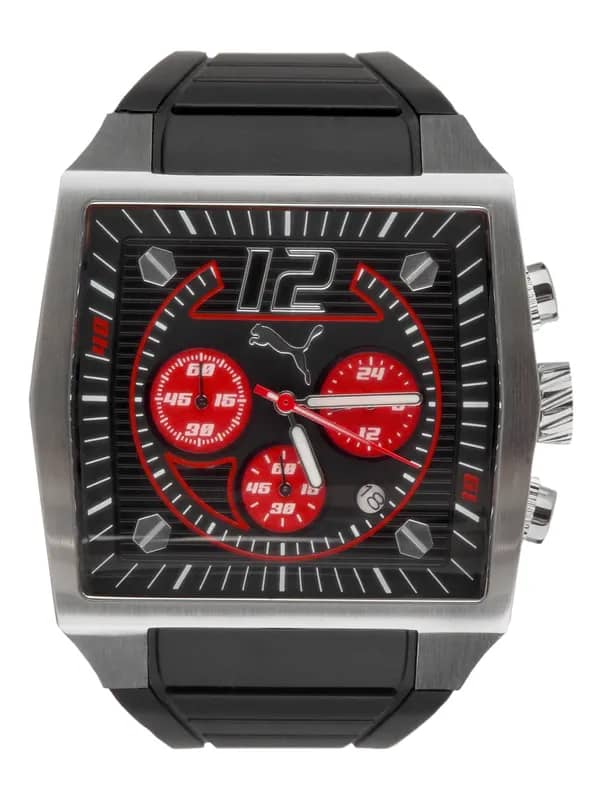 Puma Men Rod Silver Black Watches