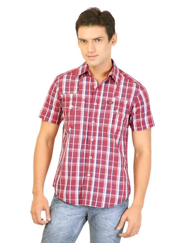 Lee Men Red Check Shirt