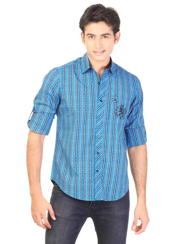 Lee Men Check Blue Shirts
