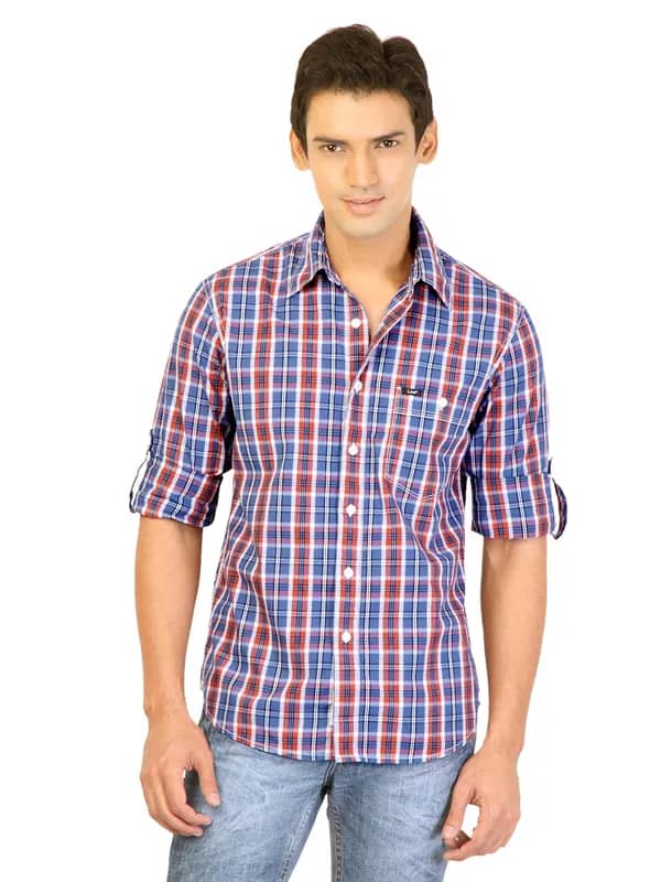 Lee Men Check Blue Shirts