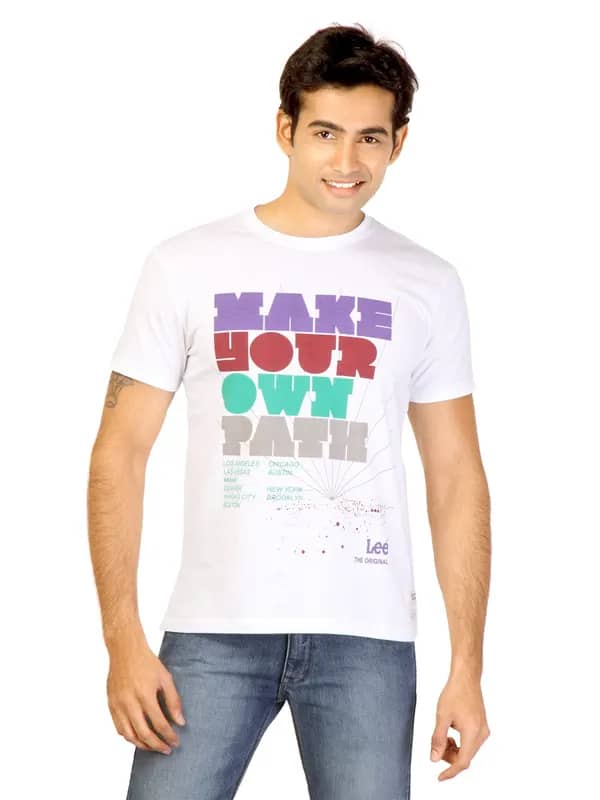 Lee Men Printed White Tshirts