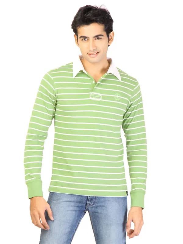 Lee Men Stripes Green Tshirts