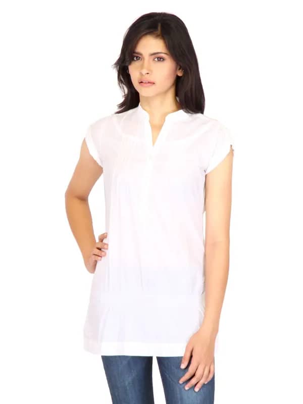 Lee Women Solid White Tops