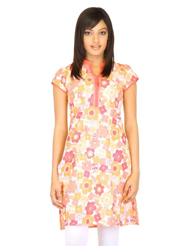 Vishudh Women Pigment Print Pink Kurtas