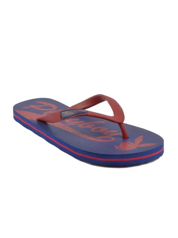 Playboy Men Red & Blue Flip Flops