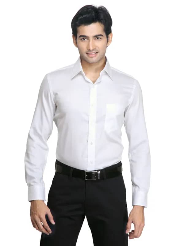 Mark Taylor Men Solid White Shirts