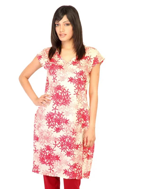 W Women Printed Cream Kurtas