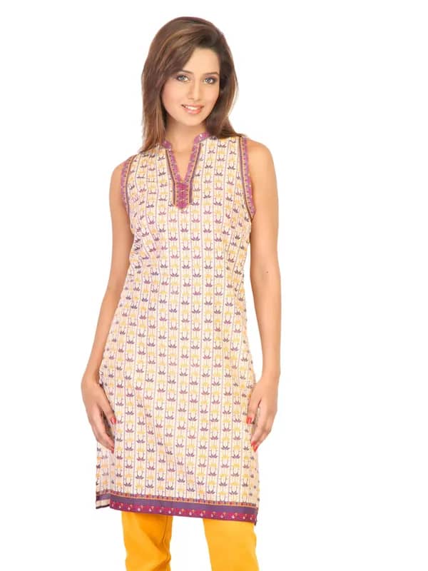 W Women Printed Yellow Kurtas