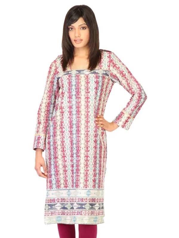 W Women Printed Blue Kurtas