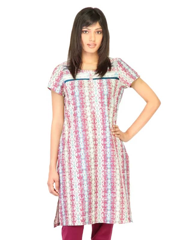 W Women Printed Pink Kurtas