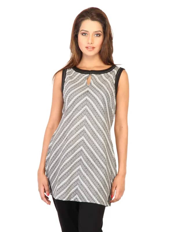 W Women Printed White Kurtis