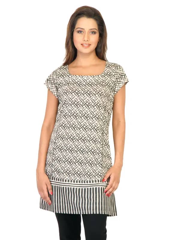 W Women Cream Kurtis