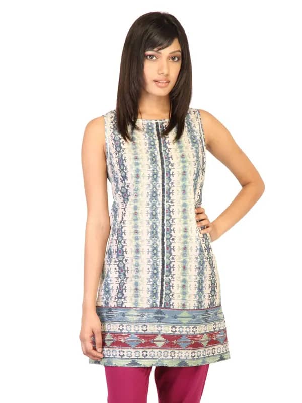 W Women Printed Beige Kurtas