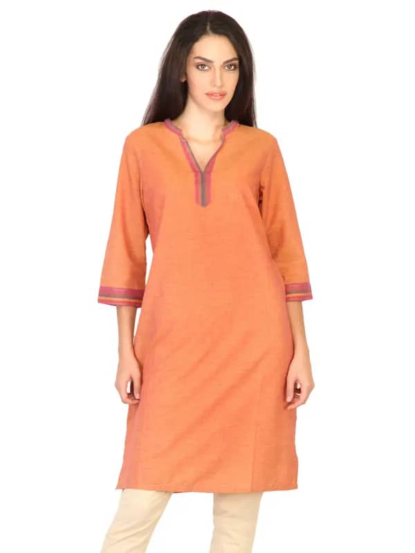 Aurelia Women Solid Pink and Yellow Kurtas