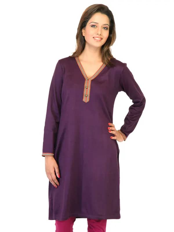 Aurelia Women Solid Purple Kurtas